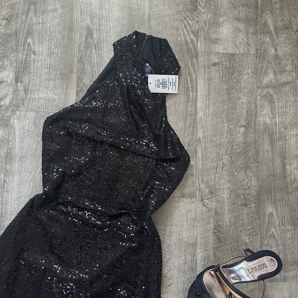 NWT Rachel Roy Sequined Cross Neck Party Cocktail MIDI Dress Size XS - Picture 4 of 11